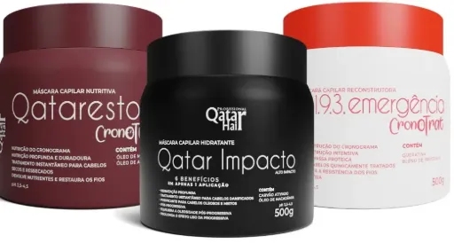 QATAR Cronotrat Hair Schedule Kit Hydration Nutrition Reconstruction 3 x 1 kg