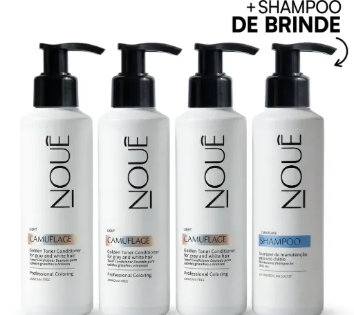 Camouflage Medium + Light + Perola Toner Set with Shampoo 4 × 140 ml — Nouê