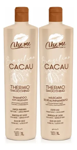 [PRD39797] Brazilian Cacau Smoothing Kit, Shampoo + Mask, 2 × 1 L — Use Me