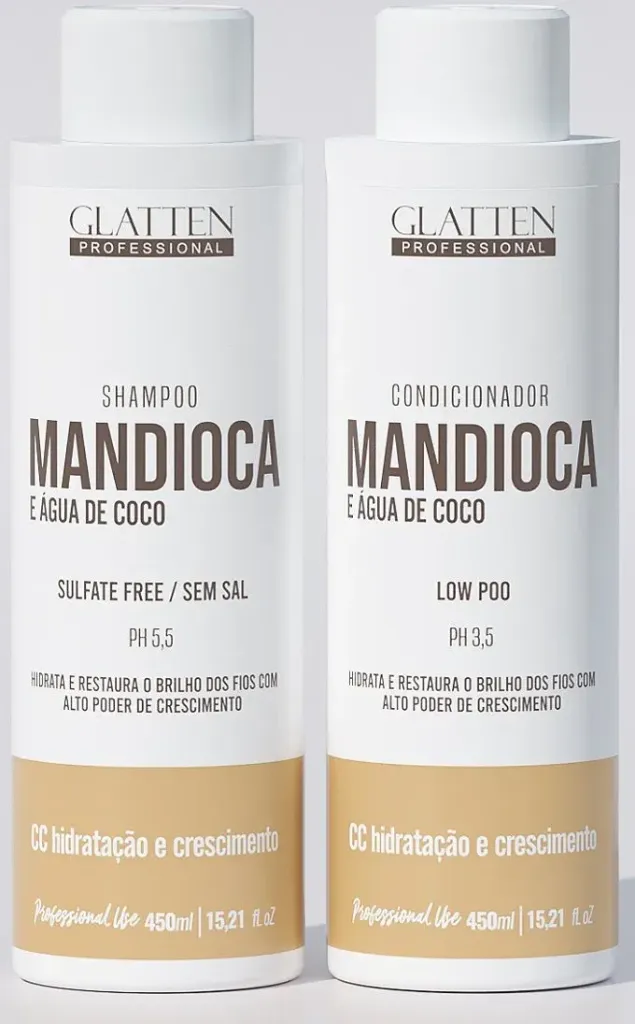 Cassava & Coconut Water Sulfate-Free Shampoo + Conditioner 2 × 450 ml — Glatten