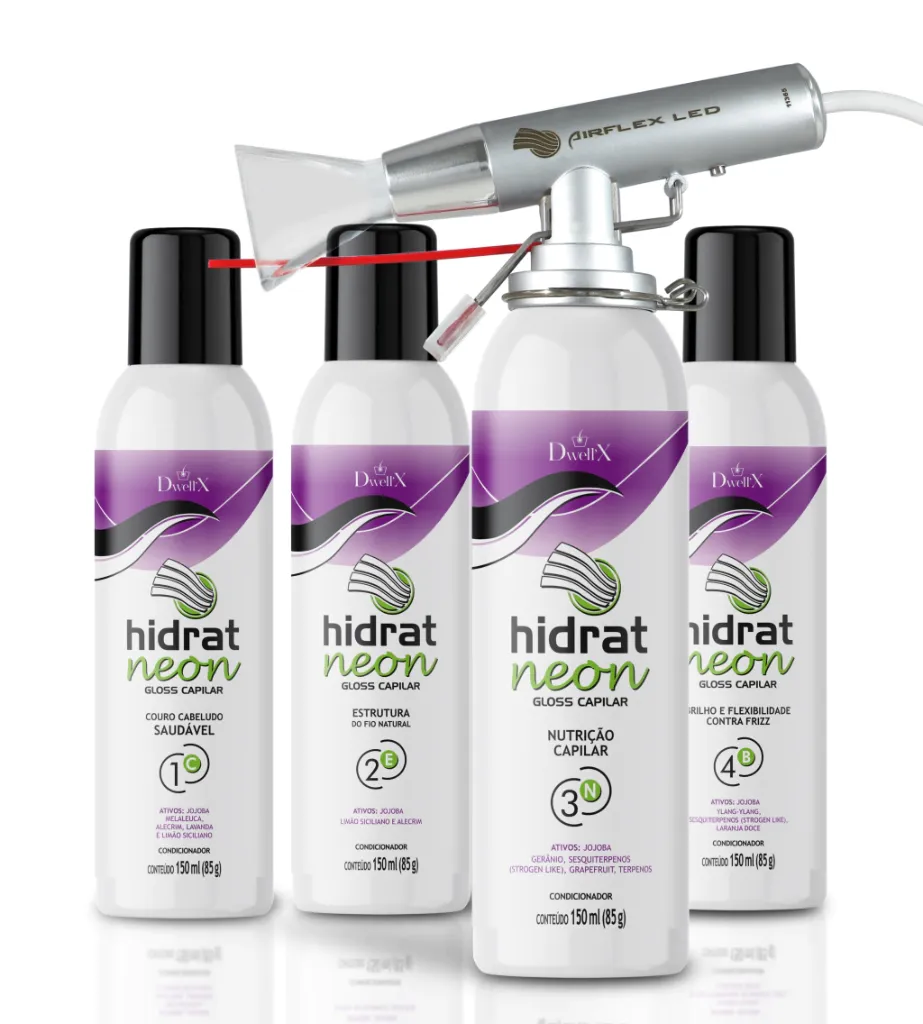 Набор для нанокристаллизации волос Airflex LED Green + Hidratneon 4 × 150 мл — Dwell'X