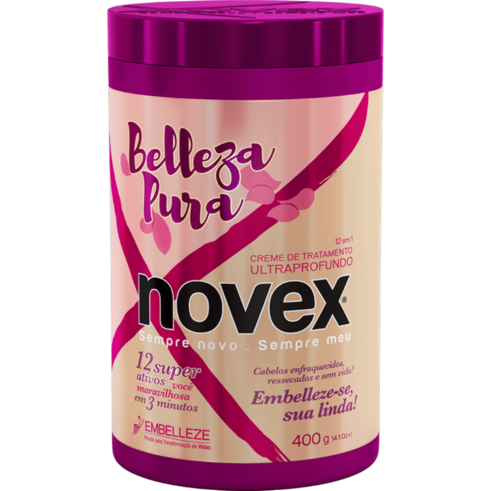 [000154000021] SUPERFOOD HAIR MASK NOVEX BELLEZA PURA 400gr, Kit of 5 pcs