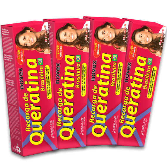 Набор от NOVEX  4 шт  Recarga de Queratina Brasileira KIT 80gr*4 шт