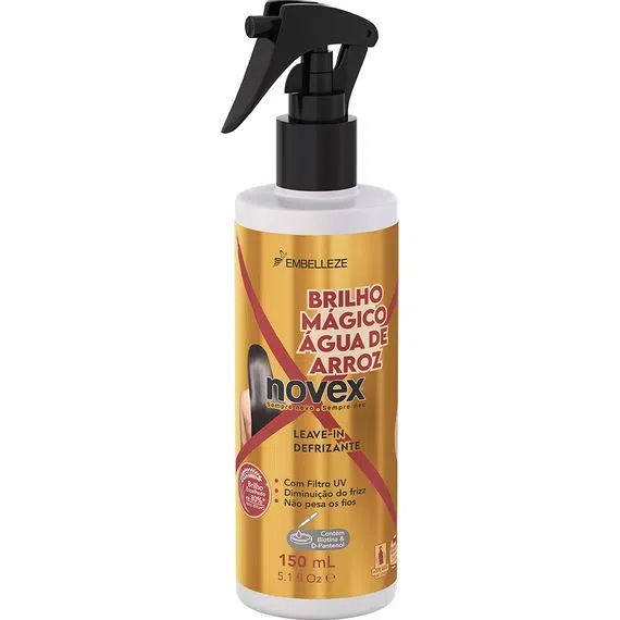 [7437000011] Leave-In Leave-In Liquid Mask from Novex Brilho Mágico Água de Arroz 150ML, Kit of 5 pcs