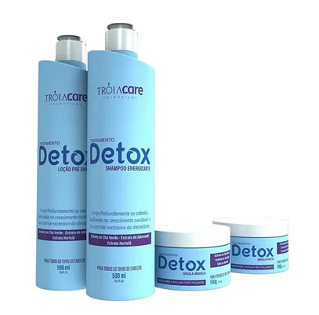 Набор для Детокс- Пиллинга кожи головы  DETOX CARE - TROIA HAIR (4 продукта) 2*500гр, 2*150 гр