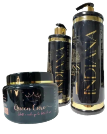 [NSDVW8A9M] Nanoplasty Set Donna Indiana Liso Hair Reducer Volume by Quenn Care 3 Step, 2700ml