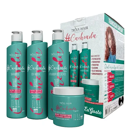 4-step set CACHEADA VEGANO - 4 X 500ML - TROIA HAIR