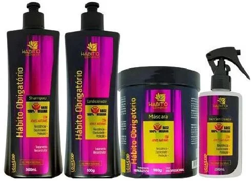 Habito Obrigatório Set for instant hair reconstruction for home care Vegano, 500*2,980,250 ml