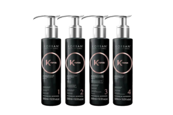 [7100] KORBAN, SET FOR LAYER-BY-LAYER RECONSTRUCTION AND HAIR MOISTURIZATION K-PROTEIN, 4*480 ML.