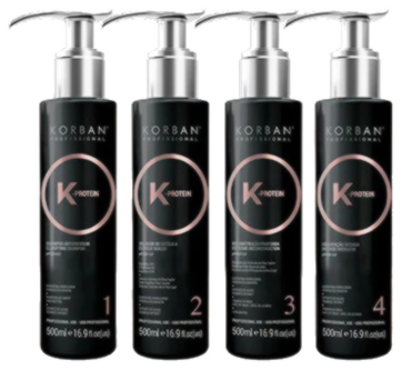 [7100] KORBAN, SET FOR LAYER-BY-LAYER RECONSTRUCTION AND HAIR MOISTURIZATION K-PROTEIN, 4*480 ML.