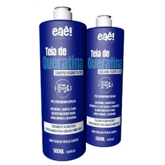 Set Shampoo+Balm for home care Teia de Keratin 500ml Eaê Cosméticos, 500ml*2