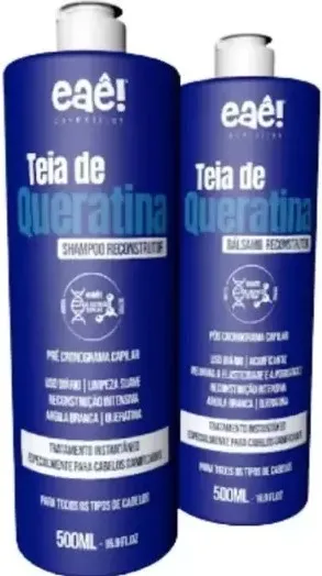 Set Shampoo+Balm for home care Teia de Keratin 500ml Eaê Cosméticos, 500ml*2