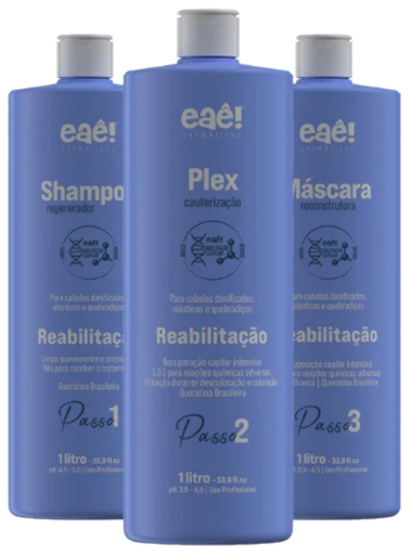 [R6ZPZK5ZP1000] Cauterization kit Plex Reabilitação Hair 3*1000Ml
