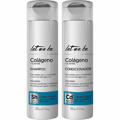 [LMB600] Домашний Уход Colágeno e Elastina Shampoo e Condicionador Let Me Be | 240ml*2
