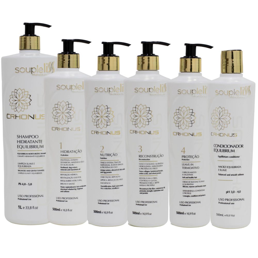 [SCHRONUS] Kit Crhonus 6 passos 500ml Soupleliss Professional