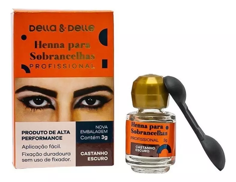 [119553009] Henna for eyebrows 3g COLOR DARK BROWN - Della & Delle *5 pcs