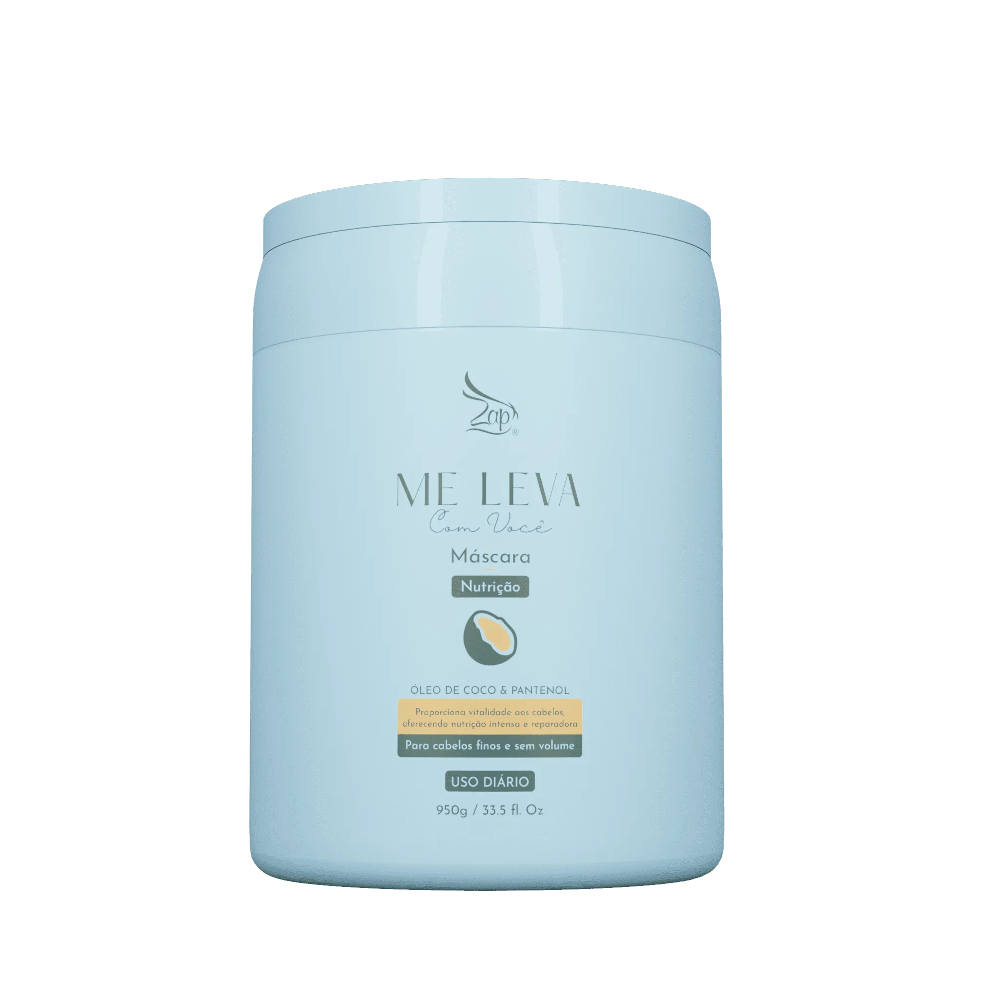 [Z-1U-MLCV-N-COCO-0950-G] Me Leva Mask - Nutrition - Coconut & Panthenol 950g - Zap Cosméticos