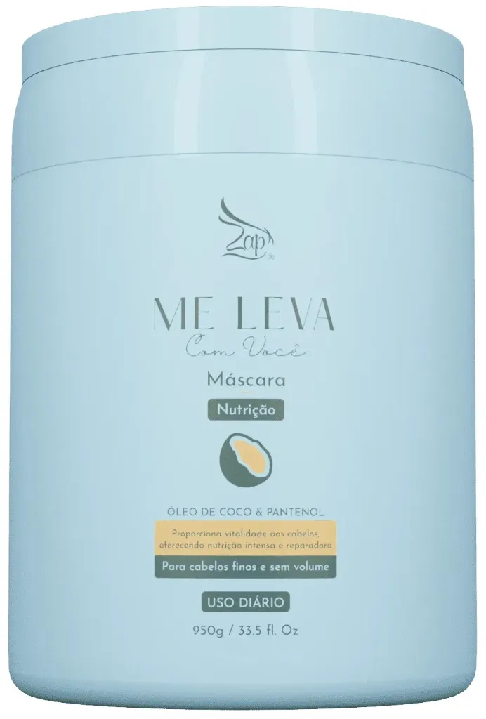 Me Leva Mask - Nutrition - Coconut & Panthenol 950g - Zap Cosméticos
