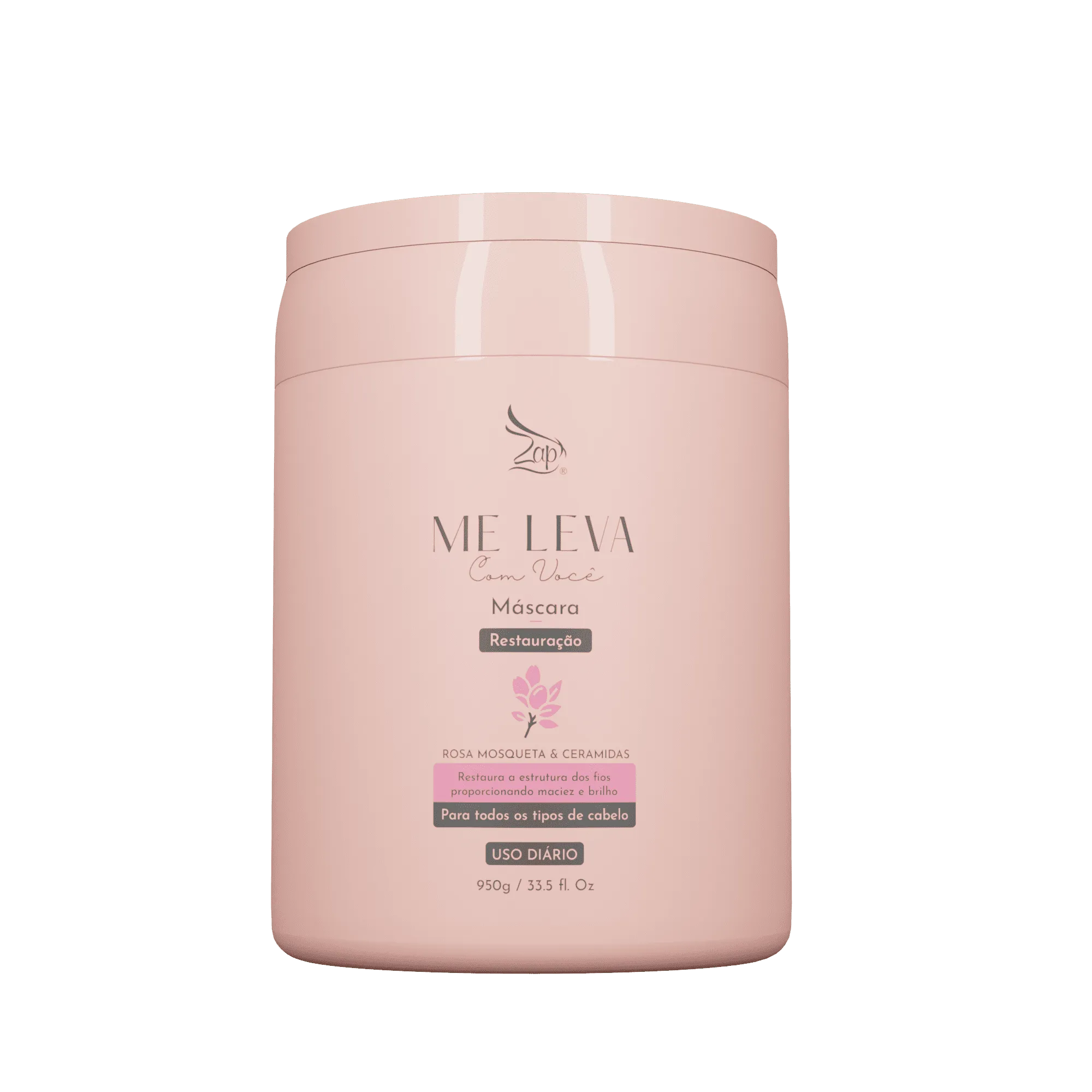 [Z-1U-MLCV-R-ROSA-0950-G] Máscara Me Leva -Restoration - Rosehip and Ceramides 950g - Zap Cosméticos