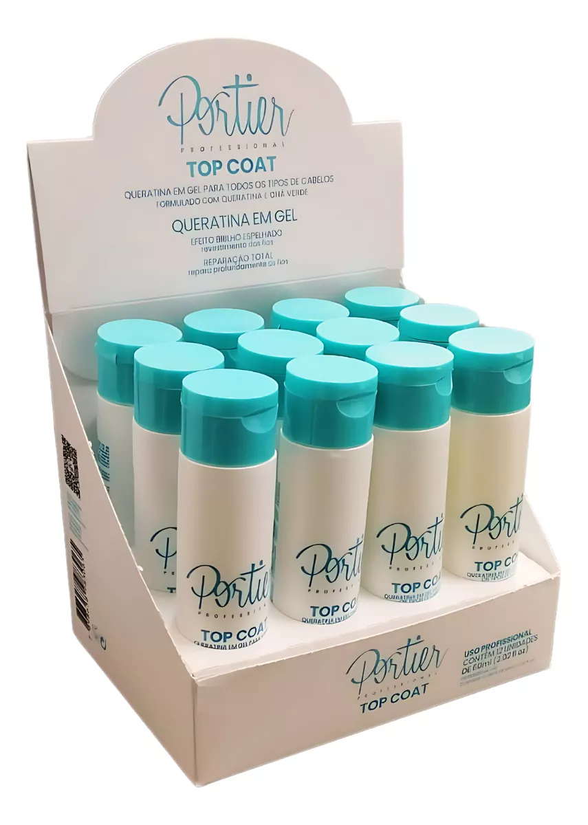 Kit C/12 Portier Top Coat Keratin Gel 60ml*12