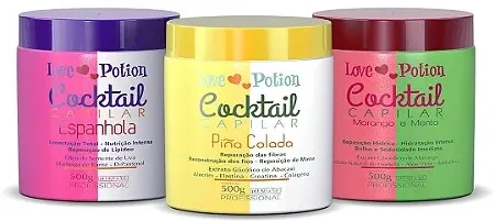 Chronogram Cocktail Hair (Espanhola + Piña Colada + Morango e Menta) - Love Potion 500g*3