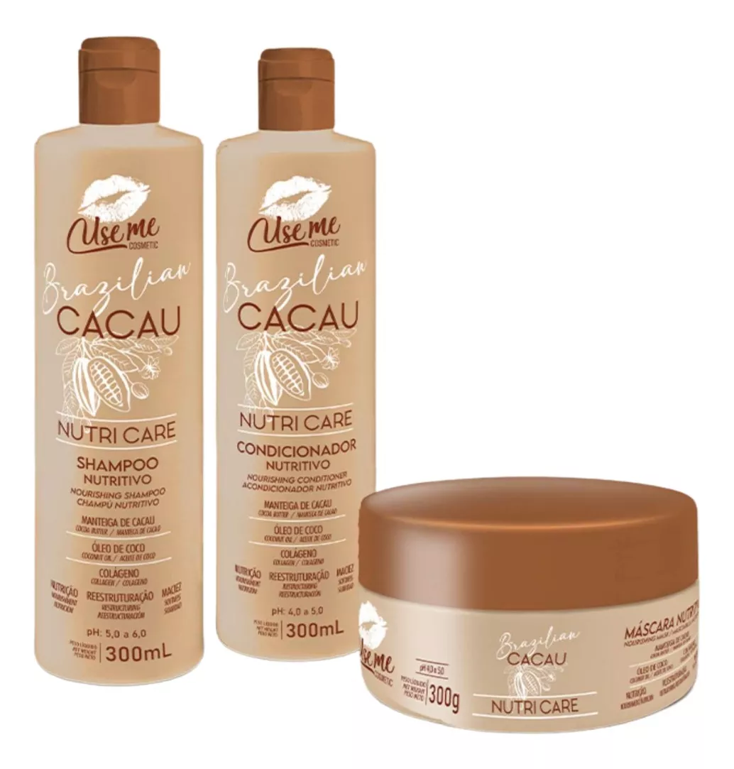 Kit home care nutri care Brazilian cacau use me cosmetic 3x300g