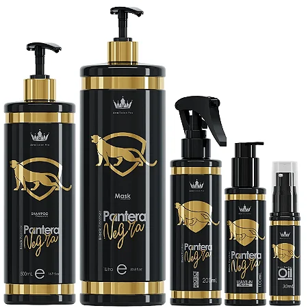 [9G7RLMUFR] KIT Nanoplasty Ana Paula Black Panther - Black/Gold, 1l+500ml+200ml+100ml+30ml