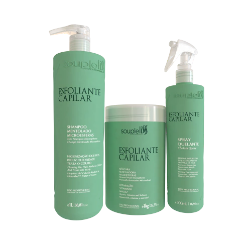 [PRD485] SOUPLE LISS Shampoo + Mask + Professional Exfoliating Chelating Hair Spray(1L*2+500ml)