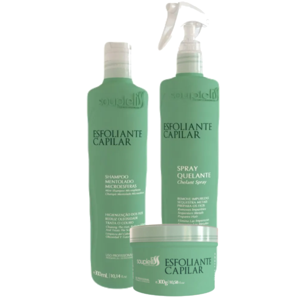 SOUPLE LISS Shampoo + Mask + Professional Exfoliating Chelating Hair Spray(500ml*2+300gr)