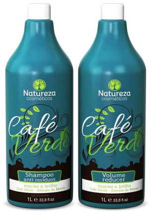 [47,48] Natureza Escova Cafe Verde Keratin Set 2x1000ml