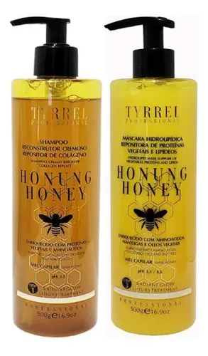 Tyrrel Honung Honey Hydrolipid Mask Step 3 + Shampoo Kit, 500g x 2
